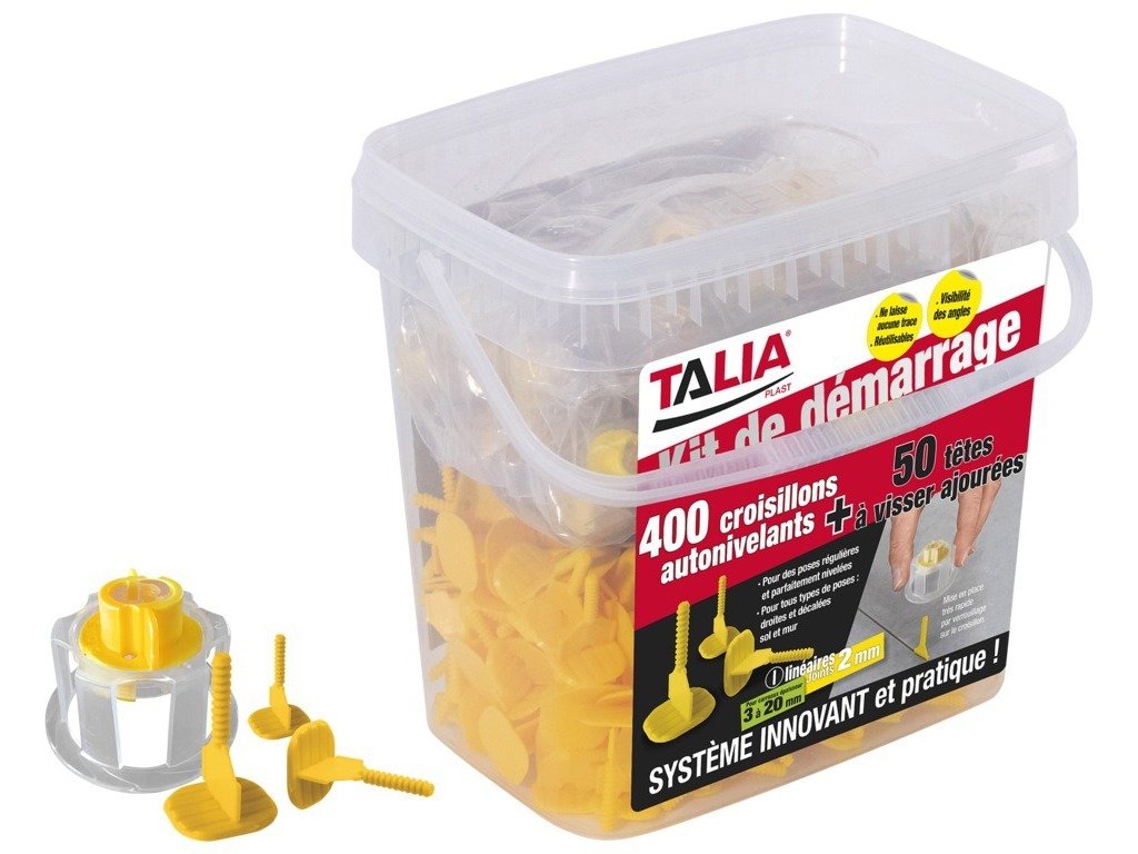 Self-leveling spacer starter kit + screw-on heads